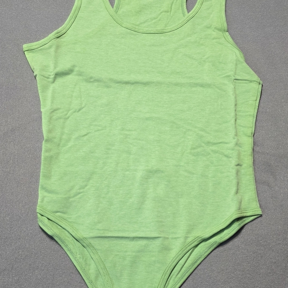 Zenana Lime Green Sleeveless Cotton Bodysuit Sizes S,M,L,XL New In Poly Bag - Picture 4 of 8